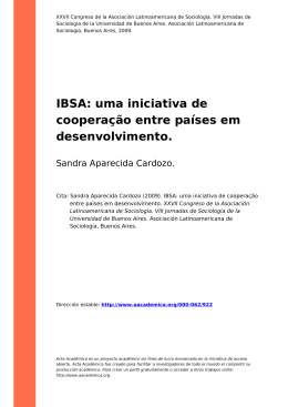 IBSA: uma iniciativa de cooperação entre países em desenvolvimento