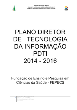 Plano Diretor de Tecnologia da Informação - 2014