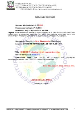 extrato do contrato nº 56 - Novo São Joaquim-MT
