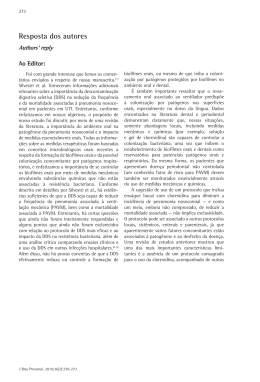 Resposta dos autores - Jornal Brasileiro de Pneumologia