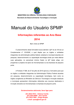 Manual do Usuário SPMP 2014 - Ministério da Ciência e Tecnologia