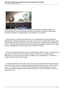 RCC Piauí celebra Paz e Unidade no Encontro