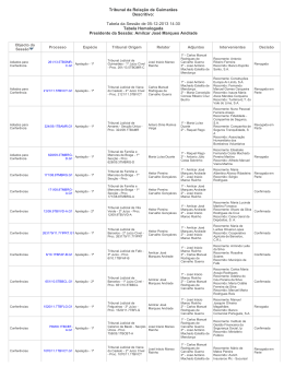 Tabela da Sessão de 05-12-2013 14:30 Tabela Homologada