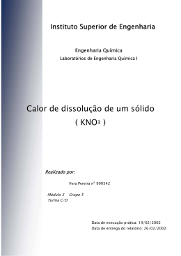 Calor de dissolução de um sólido ( KNO3 )