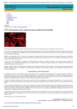 USP recebe patente norte-americana para produto para hemofilia