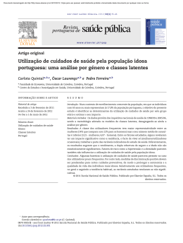 Utilização de cuidados de saúde pela população idosa portuguesa