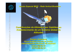 Rede Vertical Brasileira Contribuições da Altimetria por Satélites ao