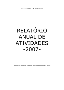 RELATÓRIO ANUAL DE ATIVIDADES -2007-