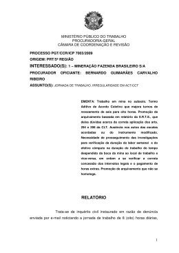 Processo PGT/CCR/nº 7003/2009 - Ministério Público do Trabalho
