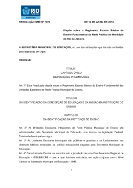 Regimento Escolar - Ministério Público do Estado do Rio de Janeiro