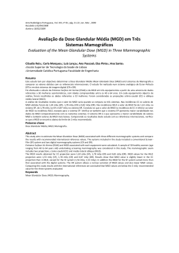 Avaliação da Dose Glandular Média (MGD) em Três Sistemas