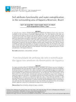 Soil attributes functionality and water eutrophication in the
