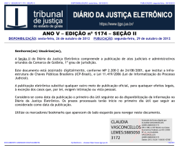 TJ-GO DIÁRIO DA JUSTIÇA ELETRÔNICO - EDIÇÃO 1174