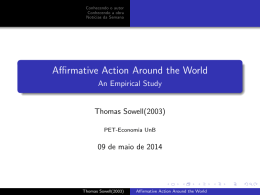 Affirmative Action Around the World (Sowell - PET