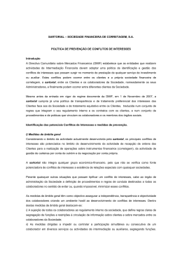 SARTORIAL – SOCIEDADE FINANCEIRA DE CORRETAGEM, S.A.