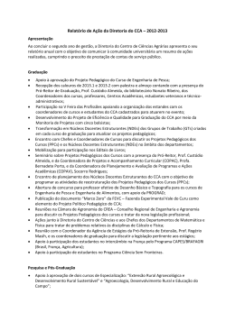 Relatório de Ação da Diretoria do CCA – 2012-2013