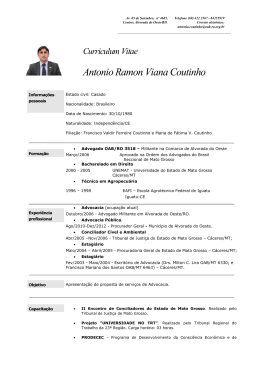 Curriculum Vitae Antonio Ramon Viana Coutinho