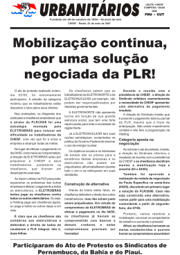 Mobilização continua, por uma solução negociada da PLR! 03 de