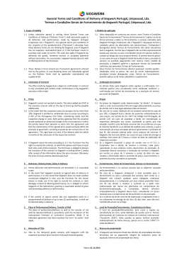 General Terms and Conditions of Delivery of Siegwerk Portugal