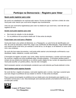 Participe na Democracia – Registre para Votar