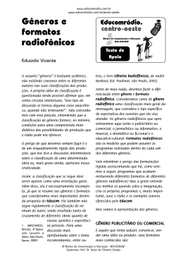 Gêneros e formatos radiofônicos