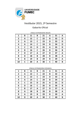 Vestibular 2015, 2º Semestre