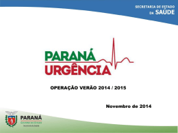 Novembro de 2014 OPERAÇÃO VERÃO 2014 / 2015