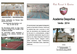 Folheto Academia 2014