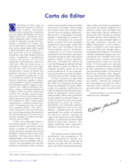 Carta do Editor - Sociedade Brasileira de Física