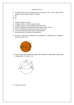 Atividade do 8º ano 1) A relação entre duas circunferências tem