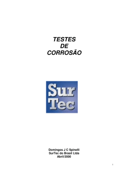 Testes Corrosao - Surtec do Brasil