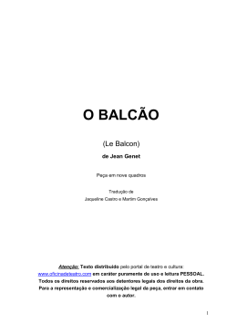 Jean Genet – O BALCÃO - Encontros de Dramaturgia