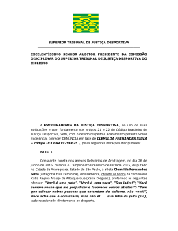 Denúncia STJD CD 002/2015 - Confederação Brasileira de Ciclismo