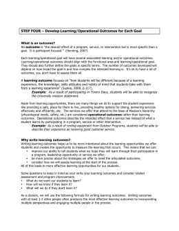 Writing Learning Outcomes Handout