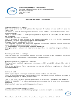 Serventias Notarias e Registrais – Fernando Cândido – 05.12.09