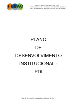 PLANO DE DESENVOLVIMENTO INSTITUCIONAL - PDI