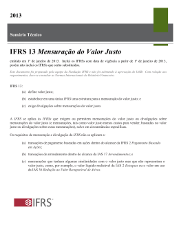 2013 Sumário Técnico IFRS 13 Mensuração do Valor Justo