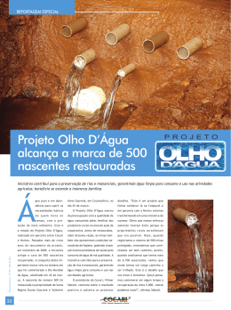 Projeto Olho D`Água alcança a marca de 500 nascentes