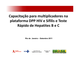 Capacitação para multiplicadores na plataforma DPP HIV e Sífilis e