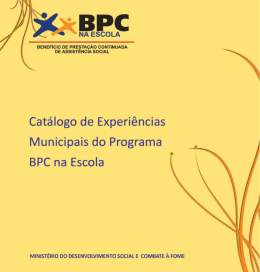 Catálogo de experiências municipais do Programa BPC na Escola