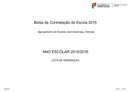 Bolsa de Contratação de Escola 2015 ANO ESCOLAR 2015