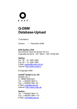 Q-DBM Database-Upload - Q-DAS