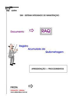 FROTA Documento RAQ Registro Acumulado da Quilometragem