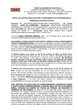 PODER JUDICIÁRIO DE SÃO PAULO COMARCA DE SÃO ROQUE