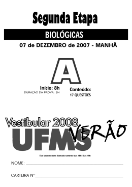 Vestibular de Verão UFMS 2008