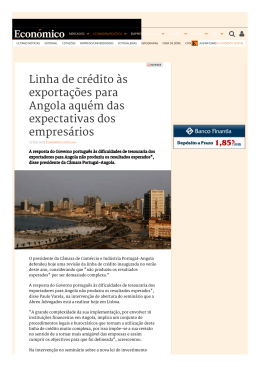 Linha de crédito às exportações para Angola aquém das