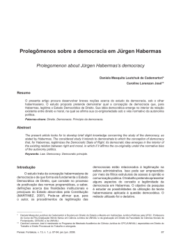 Prolegômenos sobre a democracia em Jürgen Habermas