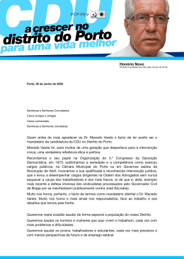 intervenção de Honório Novo - Organização Regional do Porto do