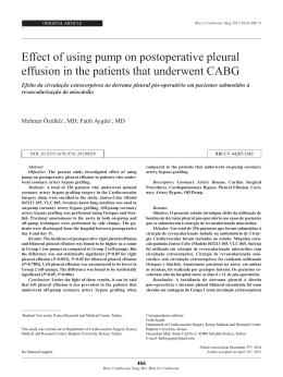 Effect of using pump on postoperative pleural effusion in the patients