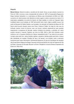 Biografia Manuel Afonso. Natural de oleiros, concelho de Vila Verde